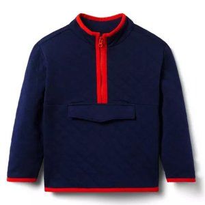Janie and Jack The Quilted Half-Zip Sweatshirt Boys Size 5 NWT